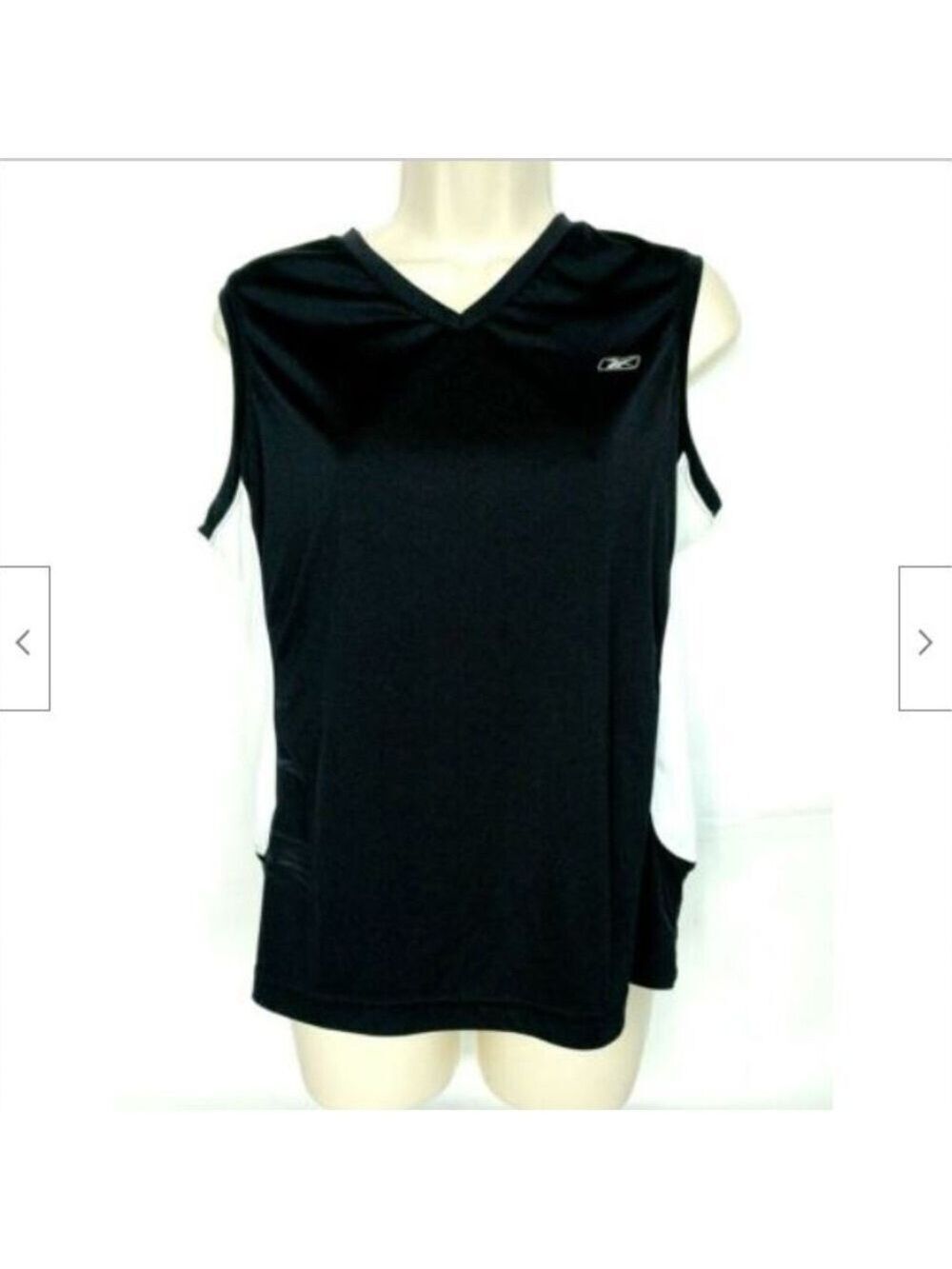 Reebok Playdry Athletic Tank Top Black White XL